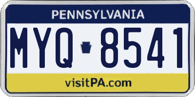 PA license plate MYQ8541