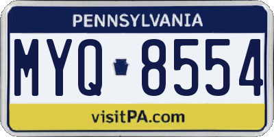 PA license plate MYQ8554