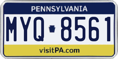 PA license plate MYQ8561