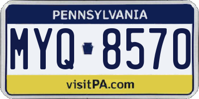 PA license plate MYQ8570