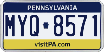 PA license plate MYQ8571