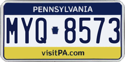 PA license plate MYQ8573