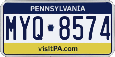 PA license plate MYQ8574