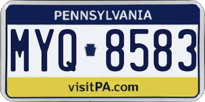 PA license plate MYQ8583