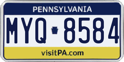PA license plate MYQ8584