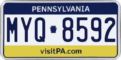 PA license plate MYQ8592