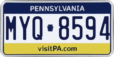 PA license plate MYQ8594
