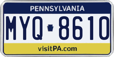 PA license plate MYQ8610