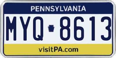 PA license plate MYQ8613