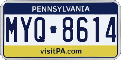 PA license plate MYQ8614