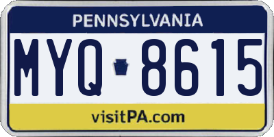 PA license plate MYQ8615