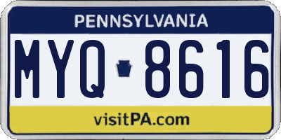 PA license plate MYQ8616
