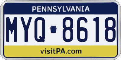 PA license plate MYQ8618