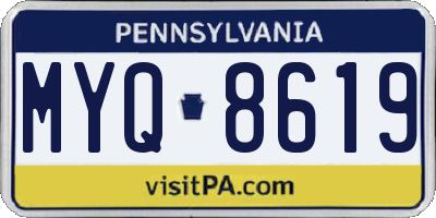 PA license plate MYQ8619