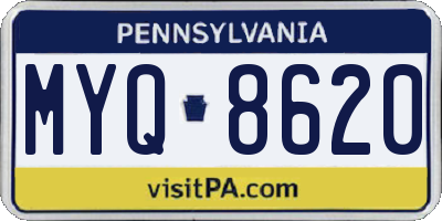 PA license plate MYQ8620