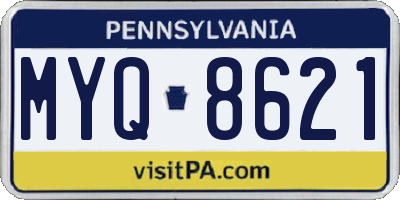 PA license plate MYQ8621