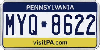 PA license plate MYQ8622