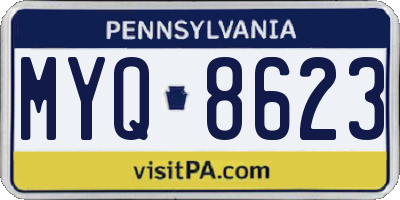 PA license plate MYQ8623