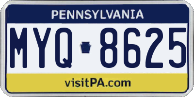 PA license plate MYQ8625