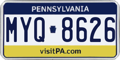 PA license plate MYQ8626