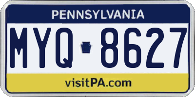 PA license plate MYQ8627