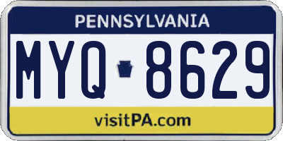 PA license plate MYQ8629