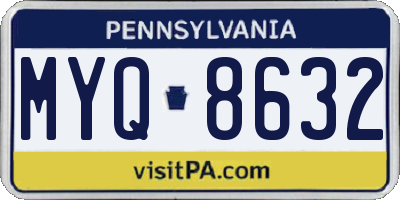 PA license plate MYQ8632