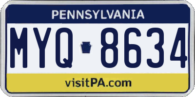 PA license plate MYQ8634