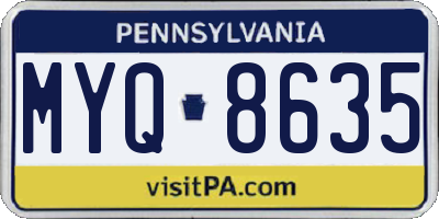 PA license plate MYQ8635