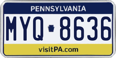 PA license plate MYQ8636