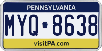 PA license plate MYQ8638