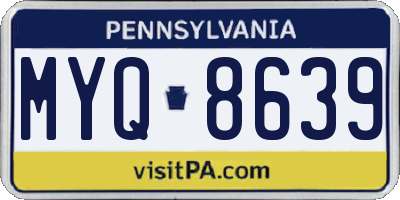 PA license plate MYQ8639