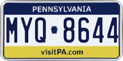 PA license plate MYQ8644