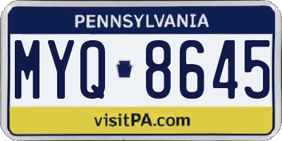 PA license plate MYQ8645