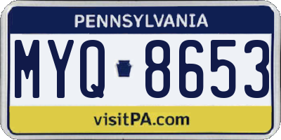PA license plate MYQ8653
