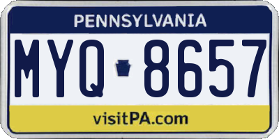 PA license plate MYQ8657