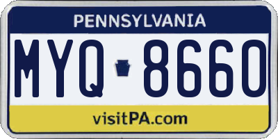 PA license plate MYQ8660