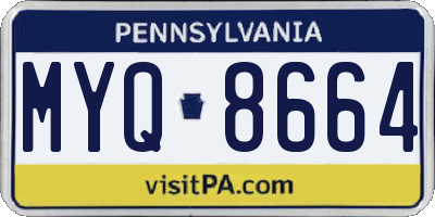 PA license plate MYQ8664