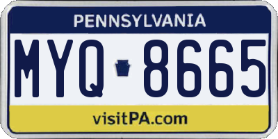 PA license plate MYQ8665