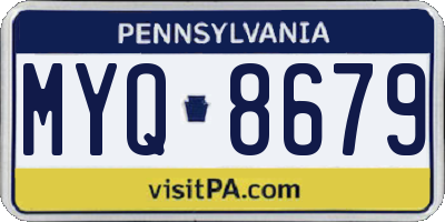 PA license plate MYQ8679