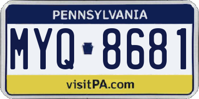 PA license plate MYQ8681