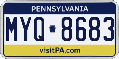 PA license plate MYQ8683