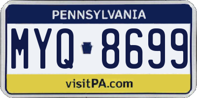 PA license plate MYQ8699