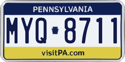 PA license plate MYQ8711