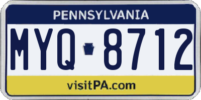 PA license plate MYQ8712