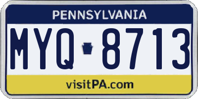 PA license plate MYQ8713
