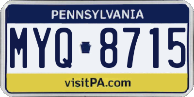 PA license plate MYQ8715