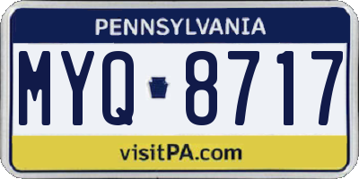 PA license plate MYQ8717