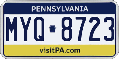 PA license plate MYQ8723