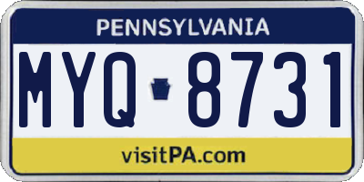 PA license plate MYQ8731